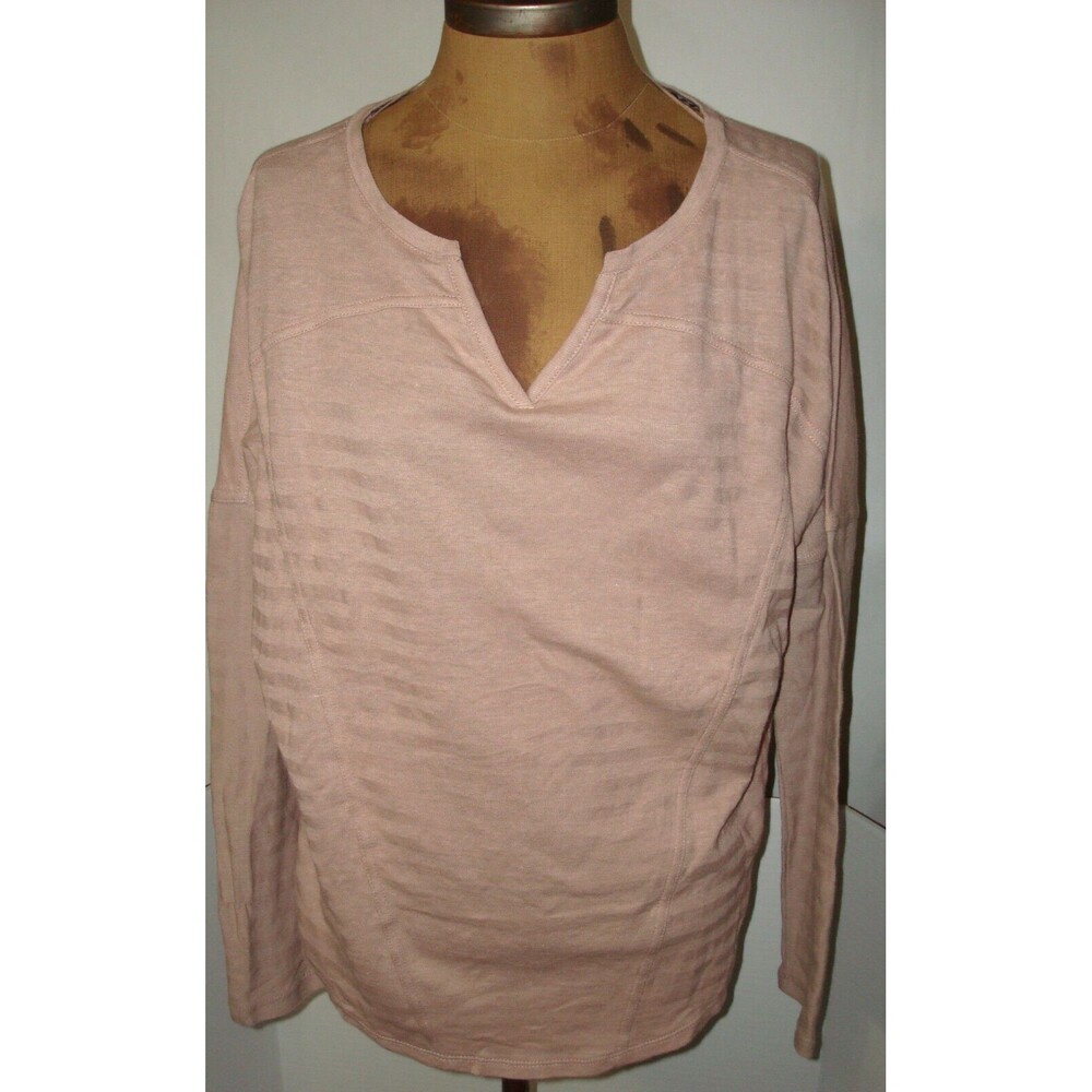 New Womens NWT S PrAna Top Cotton Gladis Organic Casual Champagne LS Logo Dolman - Picture 7 of 10
